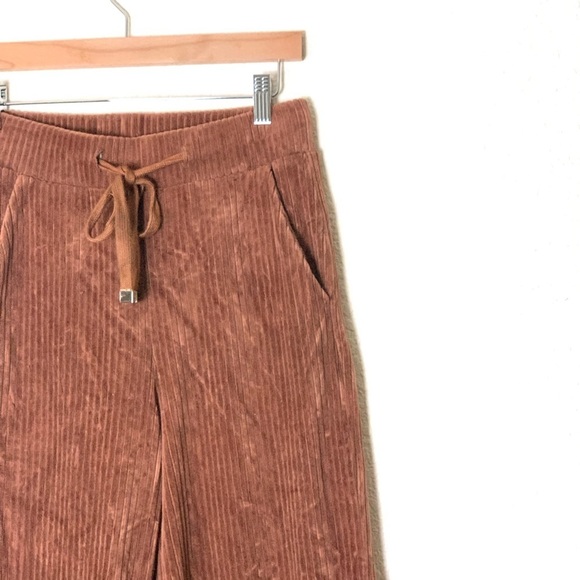 Brown corduroy high waisted elastic waist straight leg pants size small - Picture 5 of 8